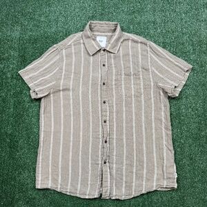 Katin Camp Button Up Shirt Men's Size XL Brown Short Sleeve Beach Surfer Outdoor